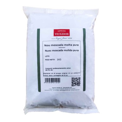 NUEZ MOSCADA MOLIDA PURA 1Kg LA FLOR DEL PIRINEO