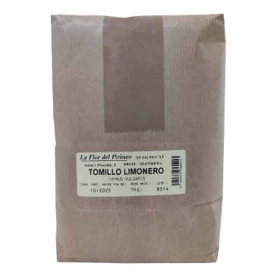 TOMILLO LIMONERO HOJA EXTRA 1 Kgr. LA FLOR DEL PIRINEO