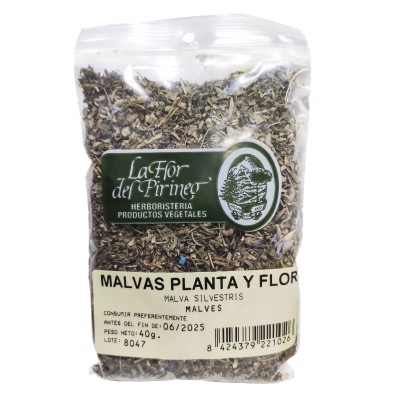 MALVAS PLANTA Y FLOR 40 gr. LA FLOR DEL PIRINEO MALVAS PLANTA Y FLOR 40 gr. LA FLOR DEL PIRINEO