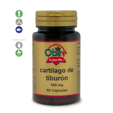 CARTILAGO DE TIBURÓN 500 mg. 60 caps. OBIRE