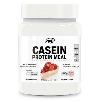 CASEIN PROTEIN MEAL 450 gr. TARTA DE QUESO CON FRESA PWD NUTRITION