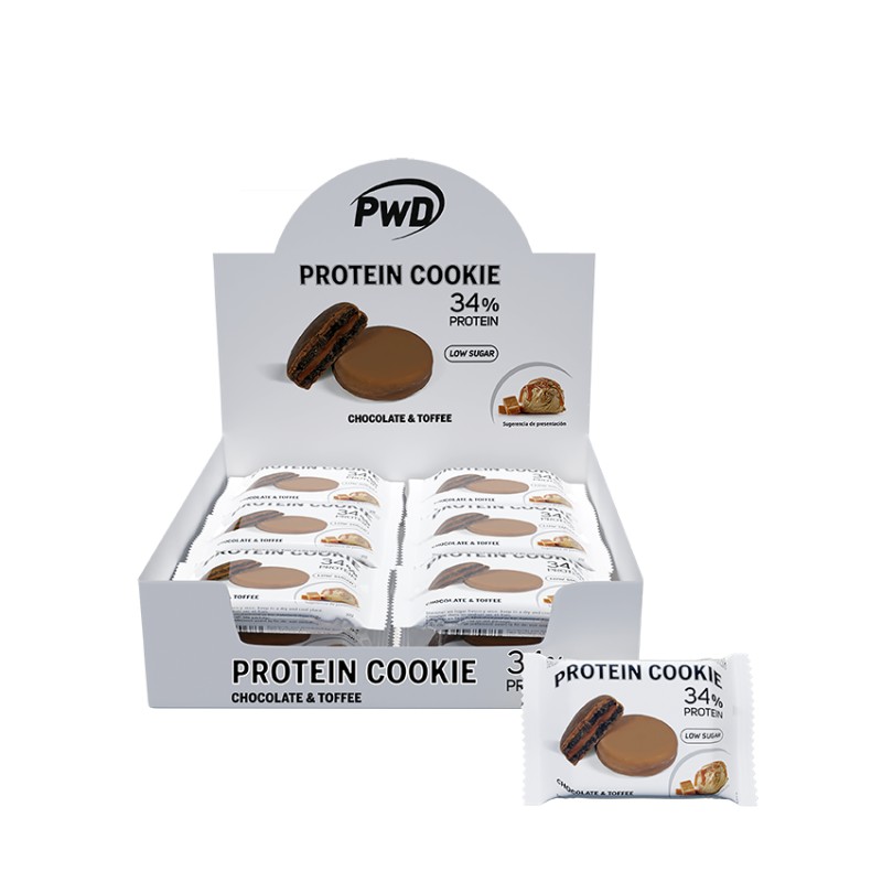 PROTEIN COOKIE 34 % CHOCOLATE-TOFEE 18 unid. PWD NUTRITION