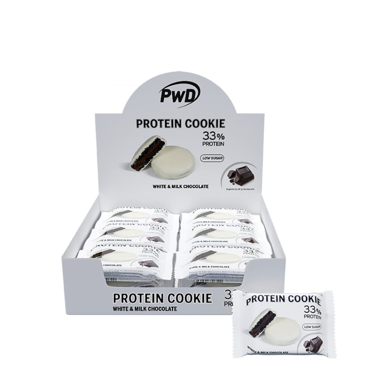 PROTEIN COOKIE 34 % WHITE-MILK CHOCO 18 unid. PWD NUTRITION