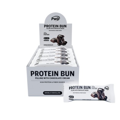 PROTEIN BUN 15 x 60g. DOUBLE CHOCOLATE PWD NUTRITION