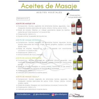 ACEITE MASAJE CIR 1L. MasaSana  HERDIBEL