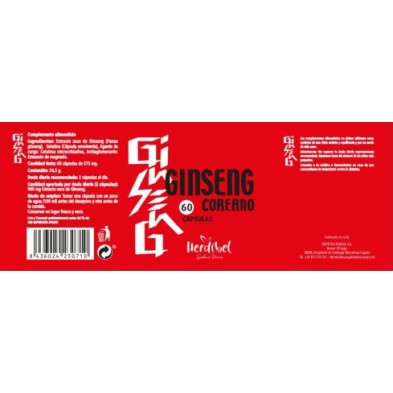 GINSENG COREANO 500 mg. 60 caps. HERDIBEL