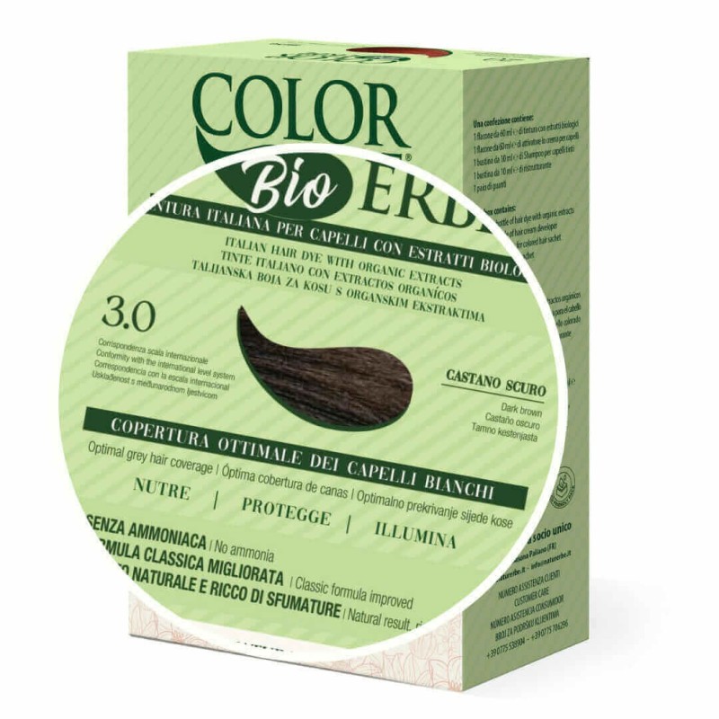 TINTE BIO CLASICO MEJORADO Nº 3.0  CASTAÑO OSCURO NATUR ERBE